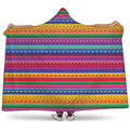 Colorful Mexican Serape Pattern Print Hooded Blanket