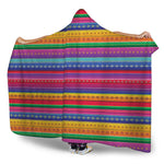 Colorful Mexican Serape Pattern Print Hooded Blanket