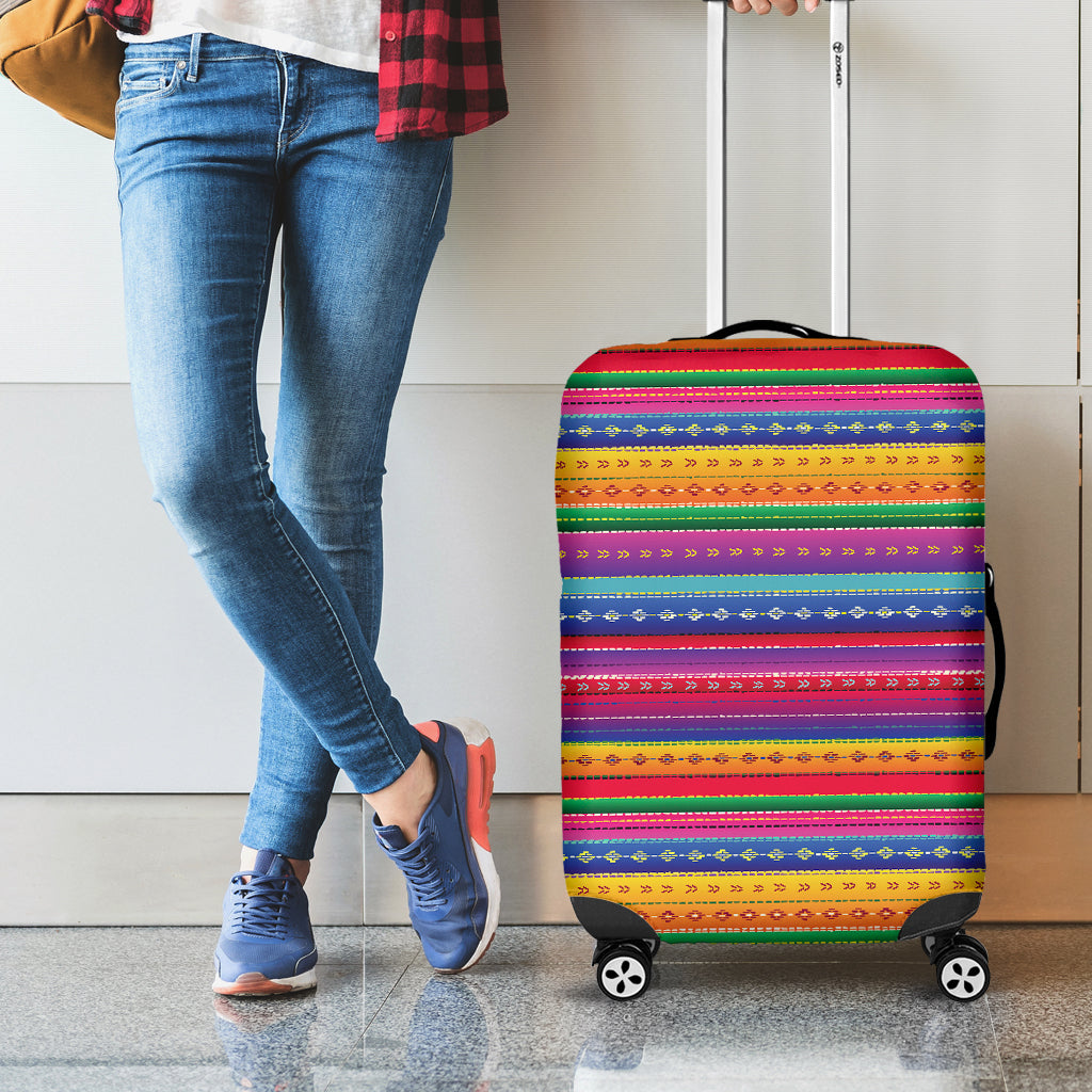 Colorful Mexican Serape Pattern Print Luggage Cover