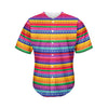 Colorful Mexican Serape Pattern Print Men's Baseball Jersey