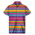 Colorful Mexican Serape Pattern Print Men's Short Sleeve Shirt