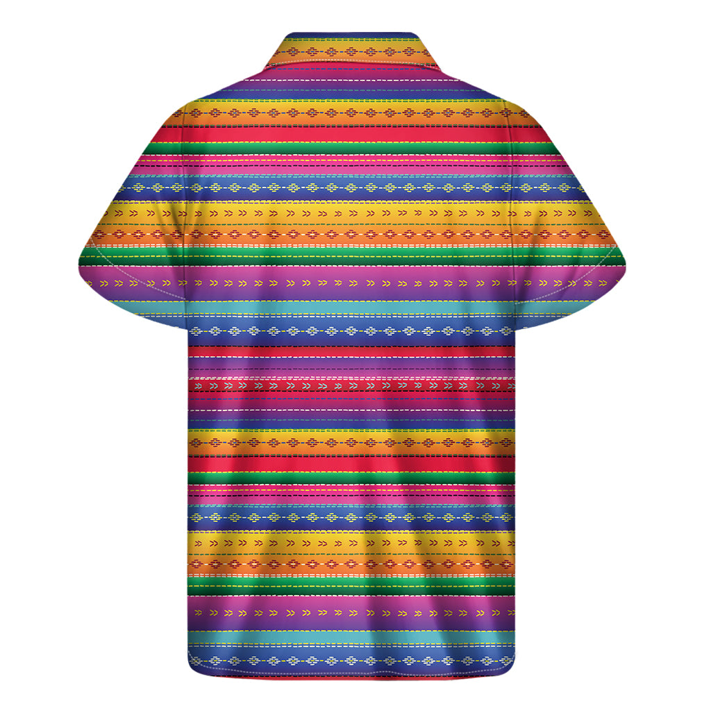 Colorful Mexican Serape Pattern Print Men's Short Sleeve Shirt – GearFrost