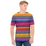 Colorful Mexican Serape Pattern Print Men's T-Shirt