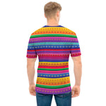 Colorful Mexican Serape Pattern Print Men's T-Shirt