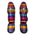 Colorful Mexican Serape Pattern Print Muay Thai Shin Guards