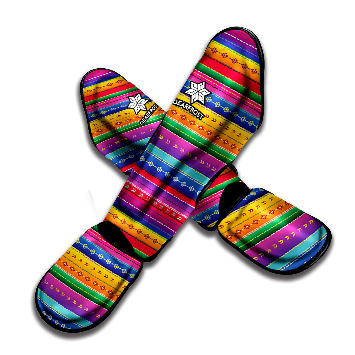 Colorful Mexican Serape Pattern Print Muay Thai Shin Guard
