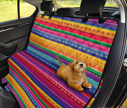 Colorful Mexican Serape Pattern Print Pet Car Back Seat Cover
