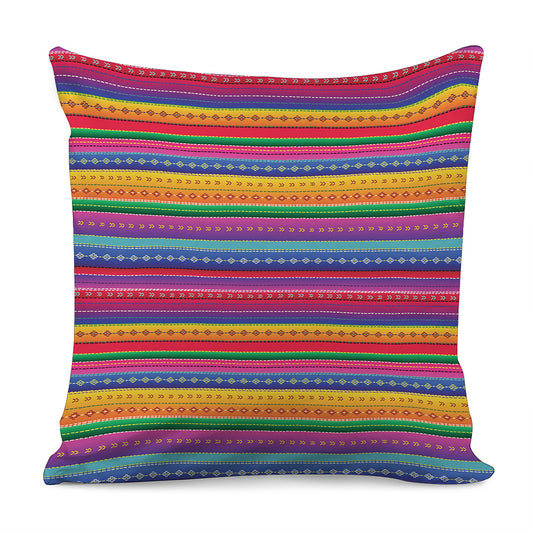 Colorful Mexican Serape Pattern Print Pillow Cover