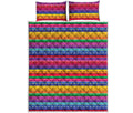 Colorful Mexican Serape Pattern Print Quilt Bed Set