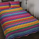 Colorful Mexican Serape Pattern Print Quilt Bed Set