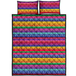 Colorful Mexican Serape Pattern Print Quilt Bed Set