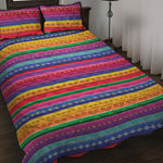 Colorful Mexican Serape Pattern Print Quilt Bed Set