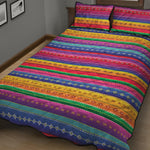 Colorful Mexican Serape Pattern Print Quilt Bed Set