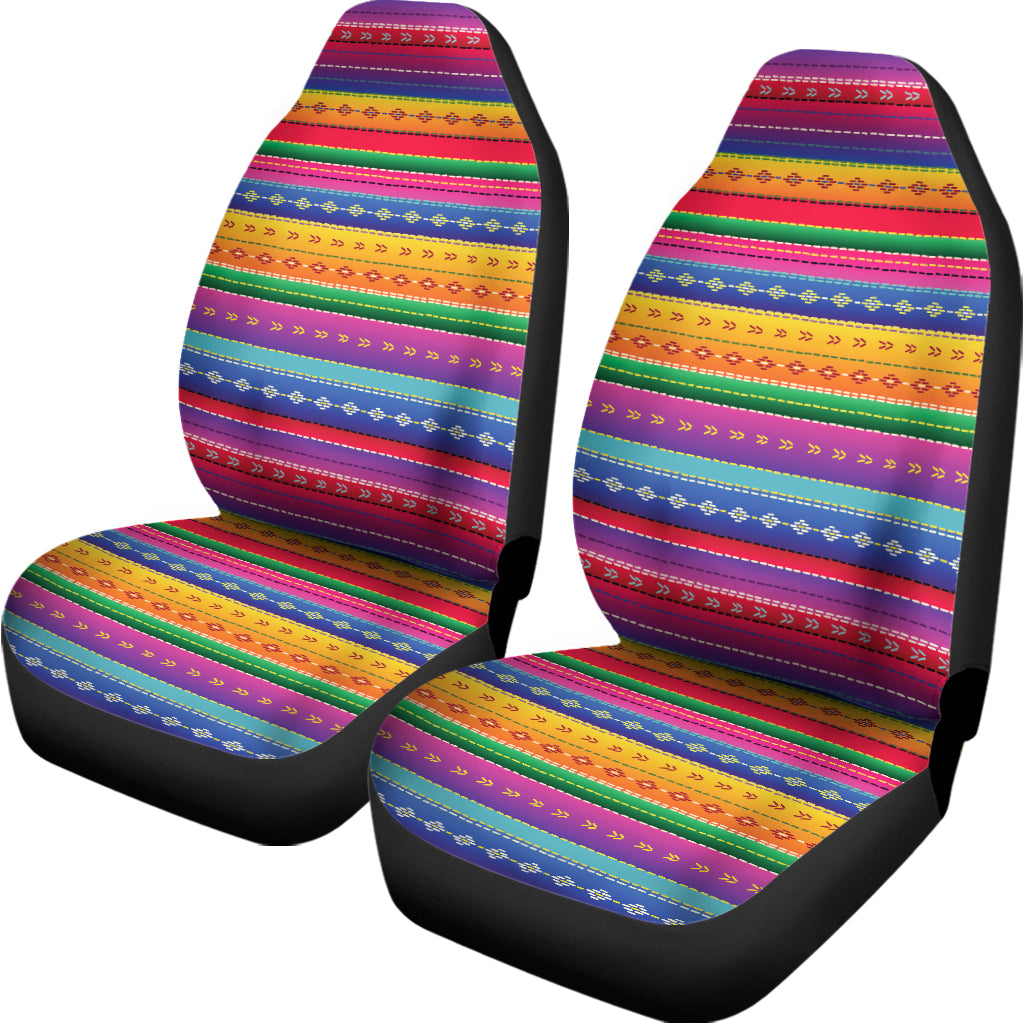 Colorful Mexican Serape Pattern Print Universal Fit Car Seat Covers