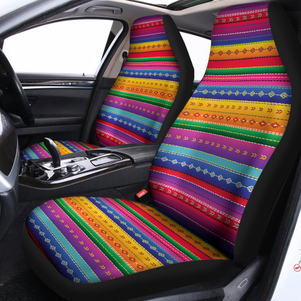 Colorful Mexican Serape Pattern Print Universal Fit Car Seat Covers