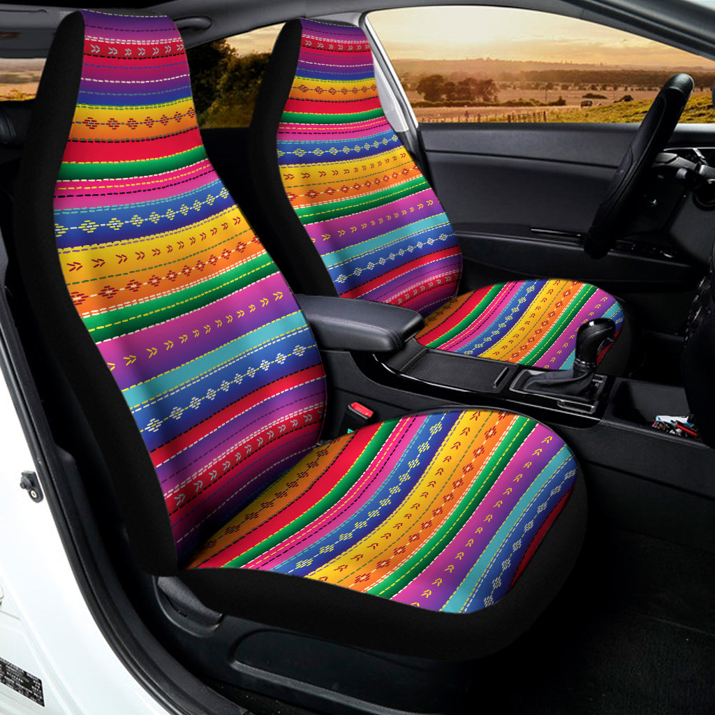 Colorful Mexican Serape Pattern Print Universal Fit Car Seat Covers
