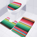 Colorful Mexican Serape Stripe Print 3 Piece Bath Mat Set