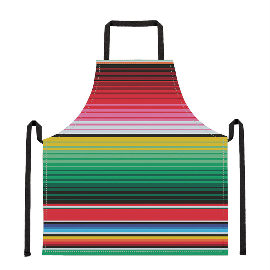 Colorful Mexican Serape Stripe Print Apron