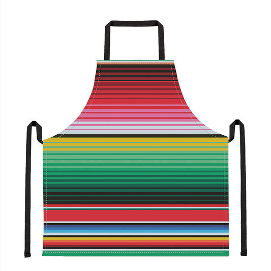 Colorful Mexican Serape Stripe Print Apron