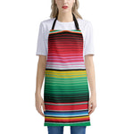 Colorful Mexican Serape Stripe Print Apron