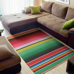 Colorful Mexican Serape Stripe Print Area Rug