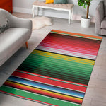 Colorful Mexican Serape Stripe Print Area Rug