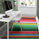 Colorful Mexican Serape Stripe Print Area Rug