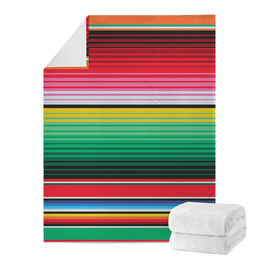 Colorful Mexican Serape Stripe Print Blanket