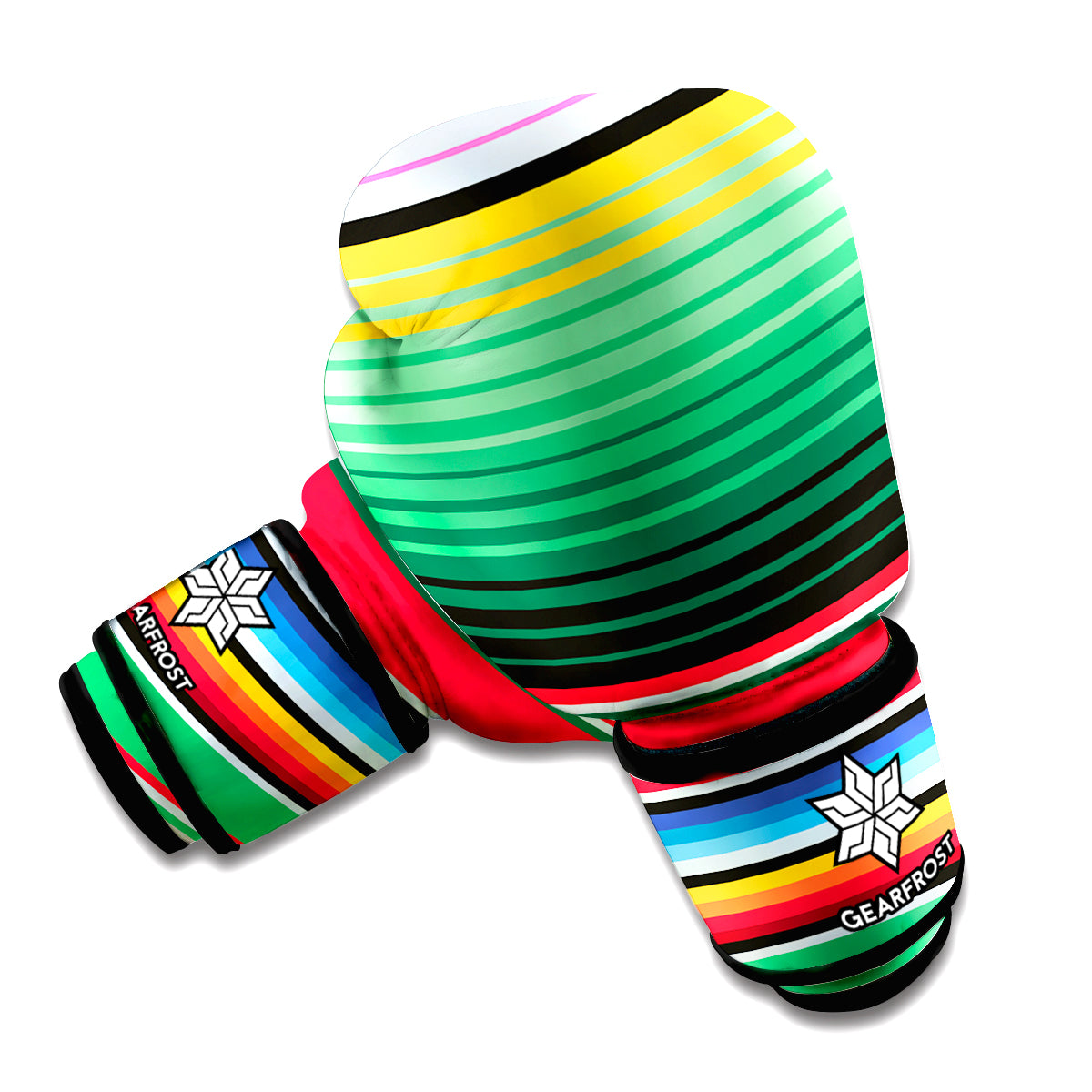 Colorful Mexican Serape Stripe Print Boxing Gloves