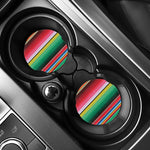 Colorful Mexican Serape Stripe Print Car Coasters