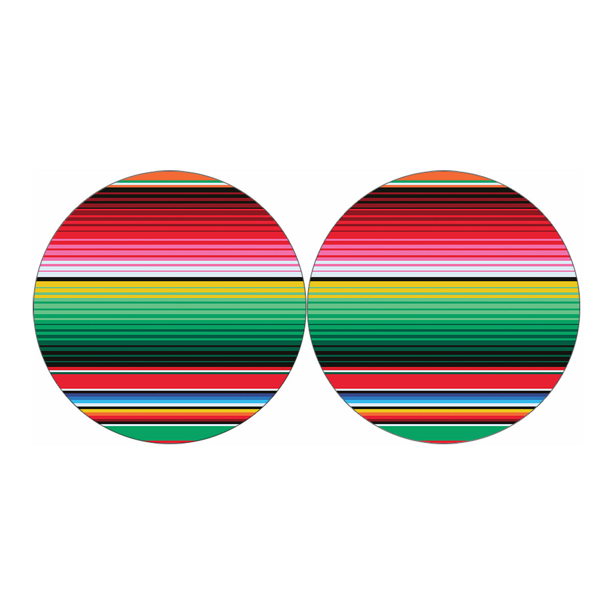 Colorful Mexican Serape Stripe Print Car Coasters