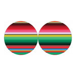 Colorful Mexican Serape Stripe Print Car Coasters