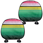 Colorful Mexican Serape Stripe Print Car Headrest Covers