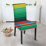 Colorful Mexican Serape Stripe Print Dining Chair Slipcover