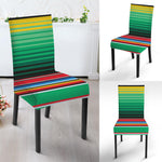 Colorful Mexican Serape Stripe Print Dining Chair Slipcover