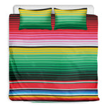 Colorful Mexican Serape Stripe Print Duvet Cover Bedding Set