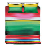 Colorful Mexican Serape Stripe Print Duvet Cover Bedding Set
