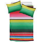 Colorful Mexican Serape Stripe Print Duvet Cover Bedding Set