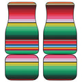 Colorful Mexican Serape Stripe Print Front and Back Car Floor Mats