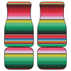Colorful Mexican Serape Stripe Print Front and Back Car Floor Mats