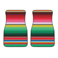 Colorful Mexican Serape Stripe Print Front Car Floor Mats