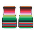 Colorful Mexican Serape Stripe Print Front Car Floor Mats