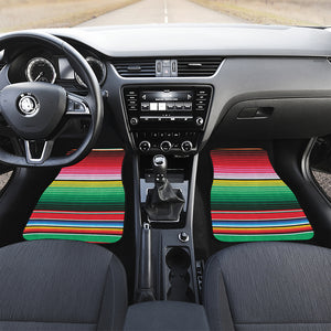 Colorful Mexican Serape Stripe Print Front Car Floor Mats