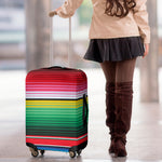 Colorful Mexican Serape Stripe Print Luggage Cover
