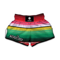 Colorful Mexican Serape Stripe Print Muay Thai Boxing Shorts