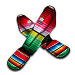 Colorful Mexican Serape Stripe Print Muay Thai Shin Guard