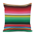 Colorful Mexican Serape Stripe Print Pillow Cover