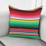 Colorful Mexican Serape Stripe Print Pillow Cover