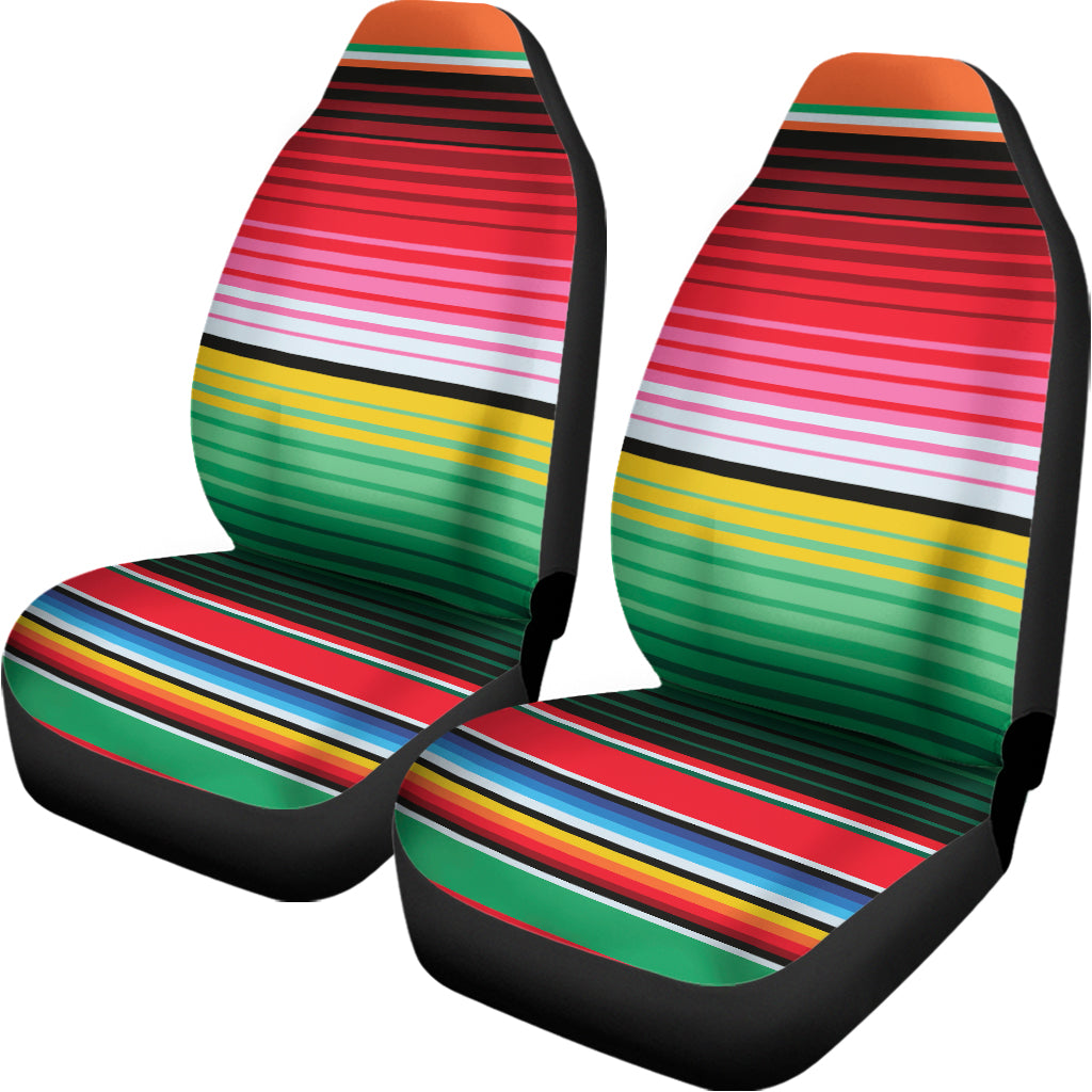Colorful Mexican Serape Stripe Print Universal Fit Car Seat Covers