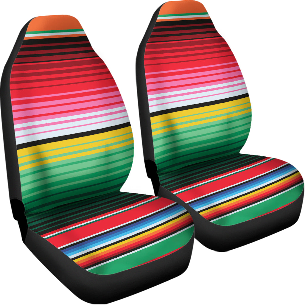 Colorful Mexican Serape Stripe Print Universal Fit Car Seat Covers